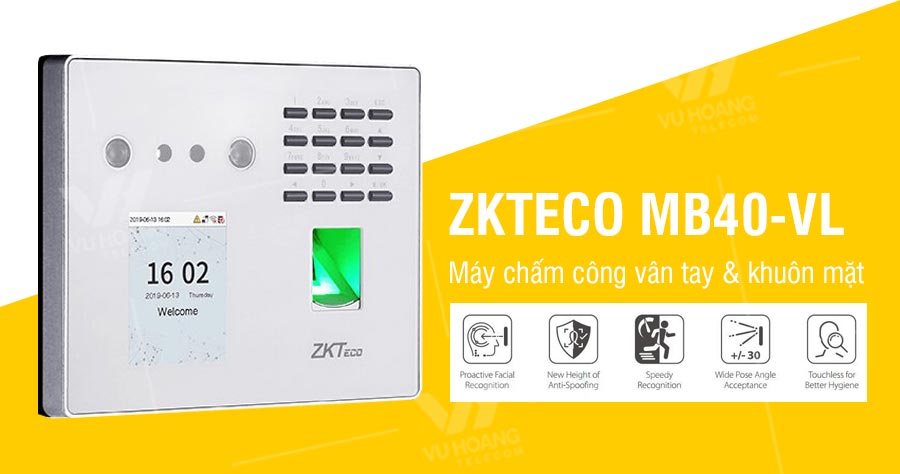 Máy Chấm Công Khuôn Mặt ZKTeco MB40VL