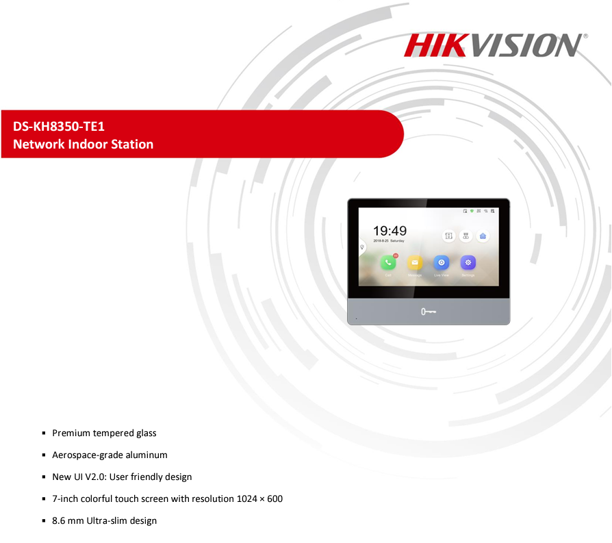 Màn Hình Chuông Cửa Thông Minh Hikvision DS-KH8350-TE1