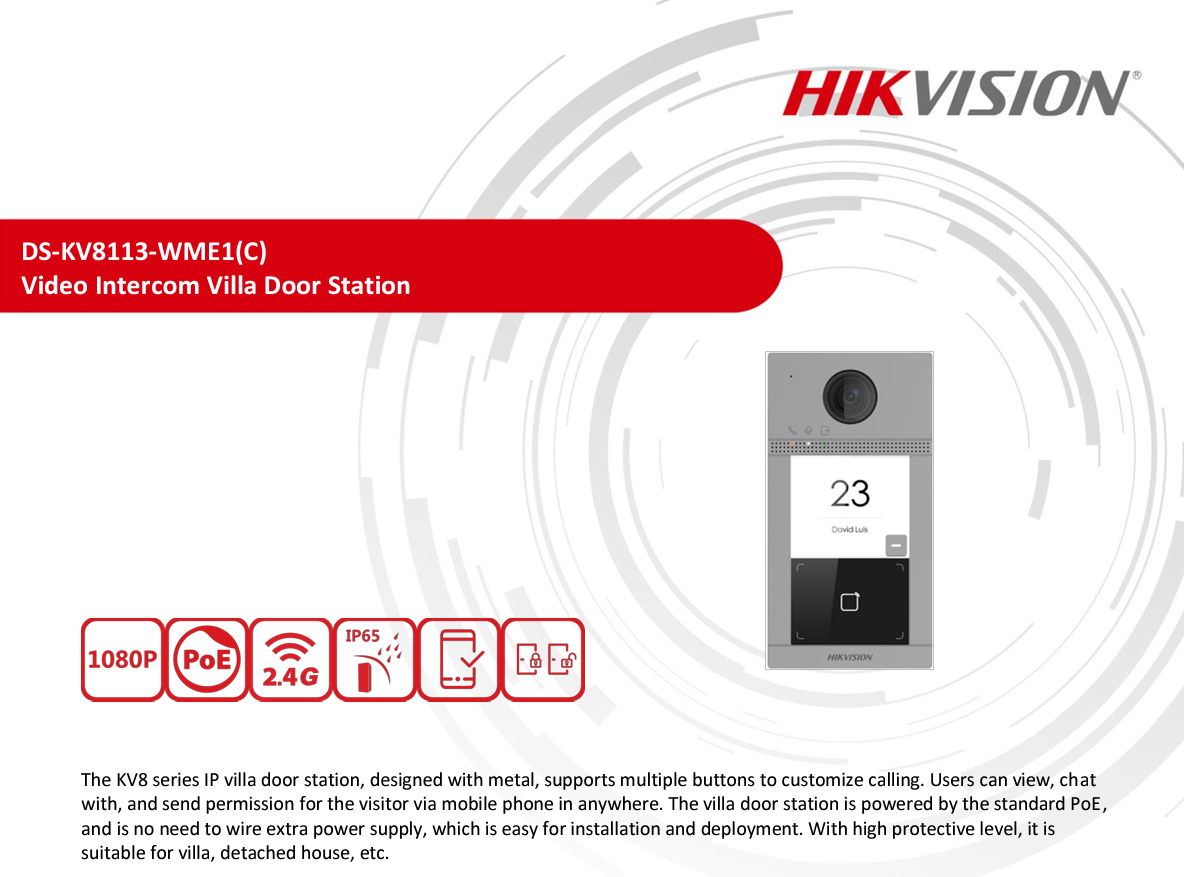 Chuông cửa thông minh Hikvision DS-KV8113-WME1(C)