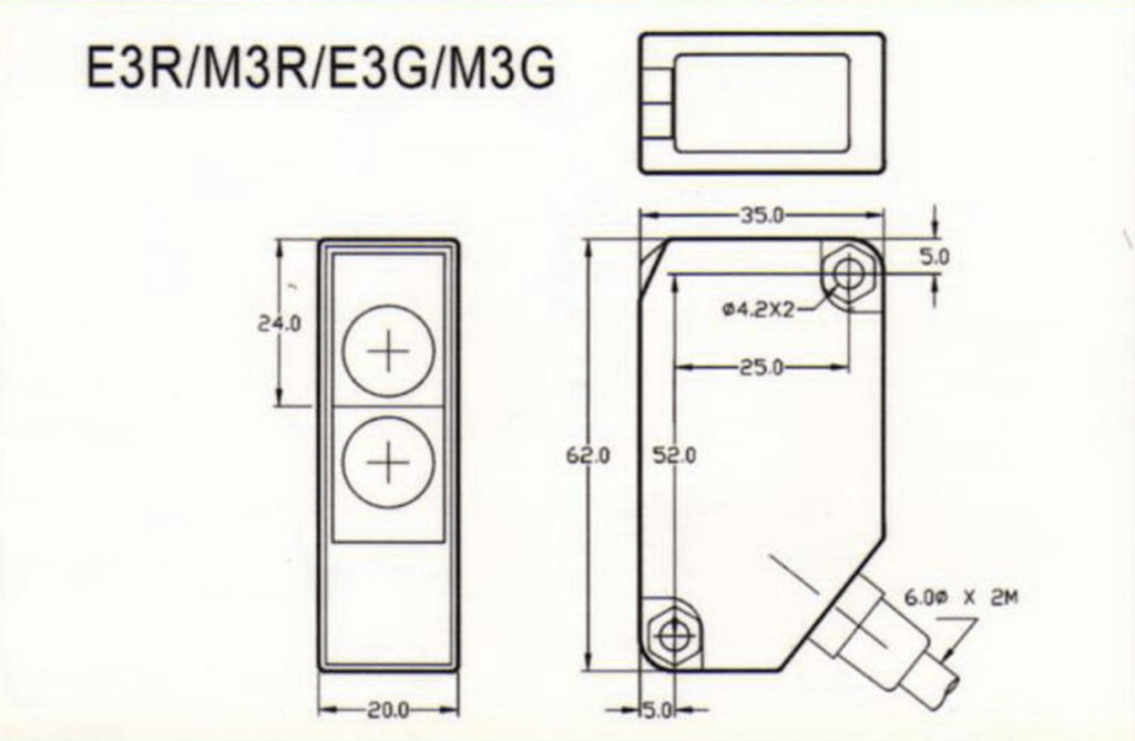 Cảm biến Quang Phản Xạ Gương Fotek E3G-8MX