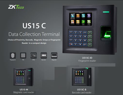 Máy chấm công bằng vân tay thẻ từ hiện đại ZKTeco US15C-ID