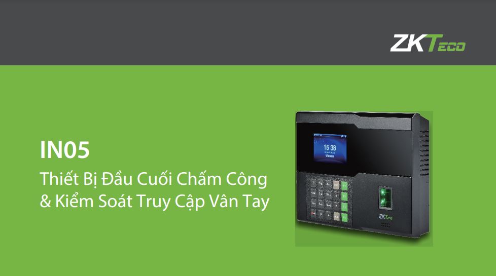 Máy chấm công cảm biến vân tay ZKTeco IN05 kiểm soát truy cập