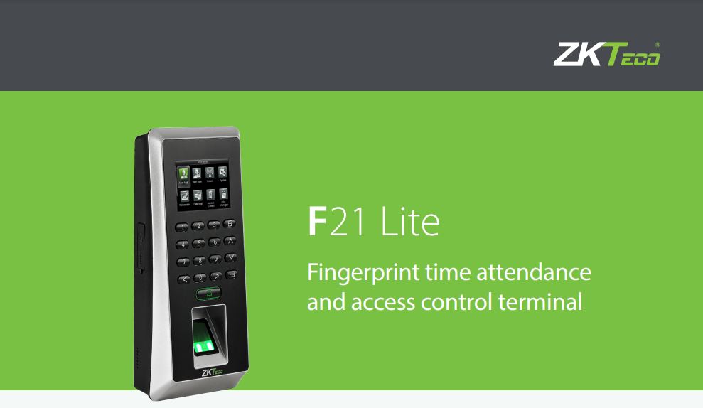 Máy chấm công vân tay công nghệ Z-ID ZKTeco F21 Lite