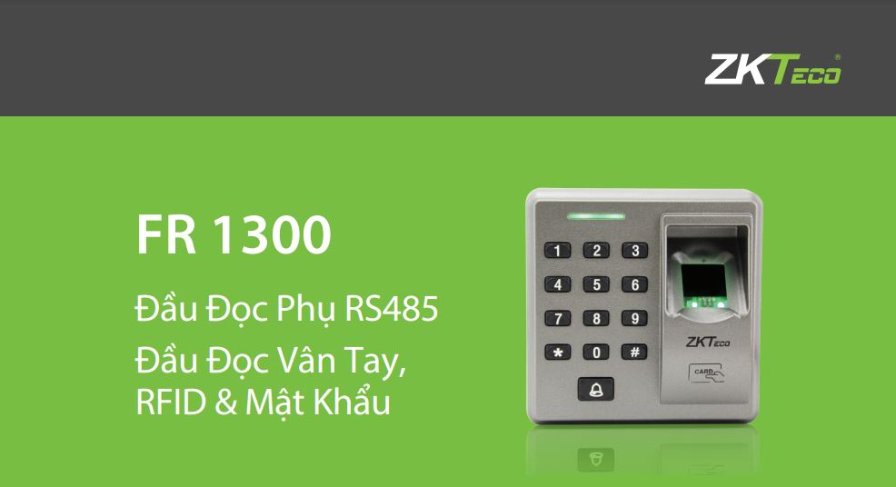 Đầu đọc thẻ vân tay thẻ từ kiểm soát ra vào ZKTeco FR1300