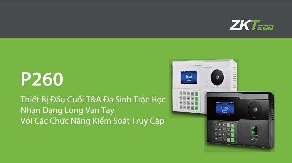 Máy chấm công lòng bàn tay và vân tay ZKTeco P260 