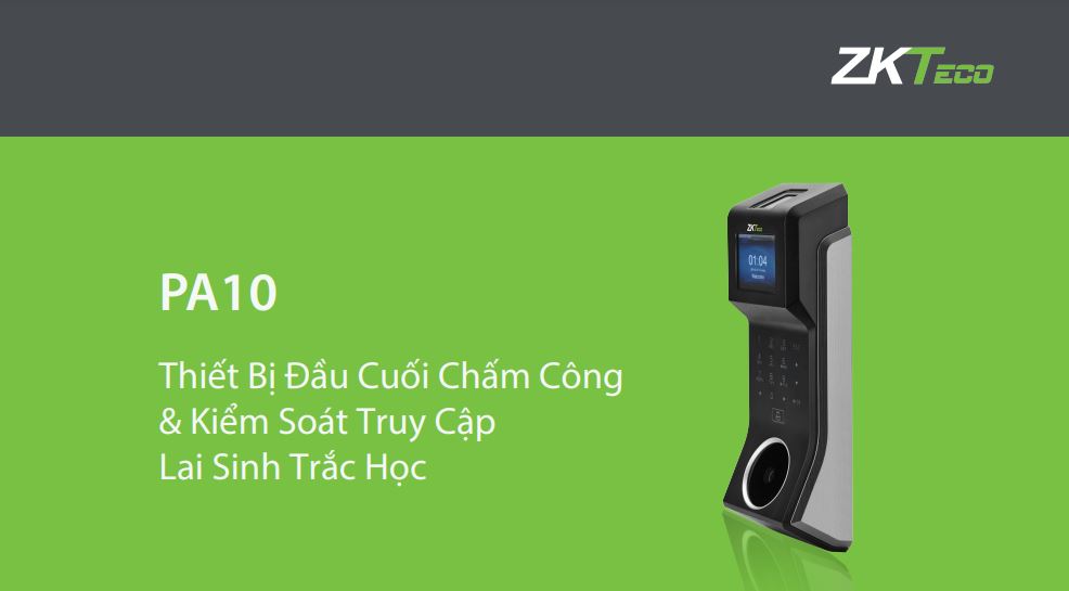 Máy chấm công lòng bàn tay kiểm soát ra vào ZKTeco PA10