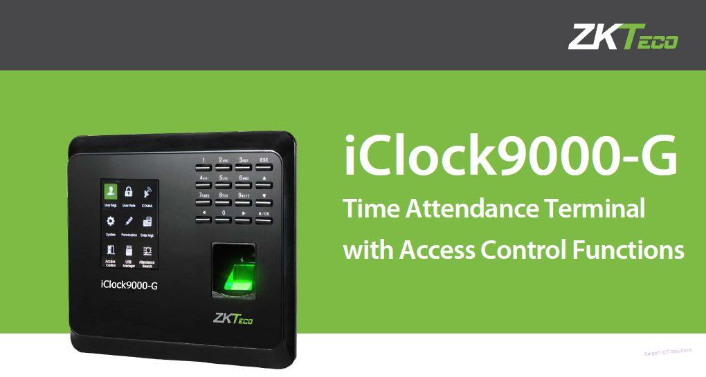 Máy chấm công bằng vân tay thẻ từ ZKTeco iclock9000-G an ninh