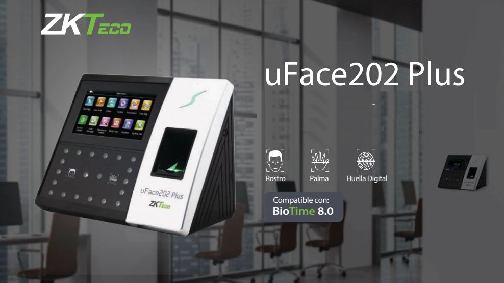 Máy chấm công đa dạng sinh trắc học ZKTeco uFace202 Plus 