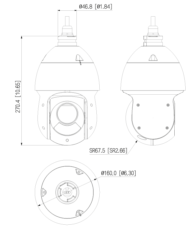 Thiết kế dạng dome chắc chắn, chịu được các tác động bên ngoài