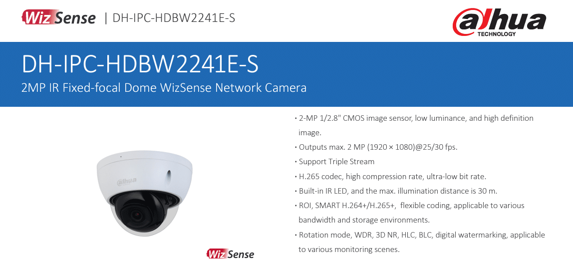 Gia tăng khả năng bảo vệ an ninh với Camera IP Tích Hợp AI Dahua DH-IPC-HDBW2241E-S