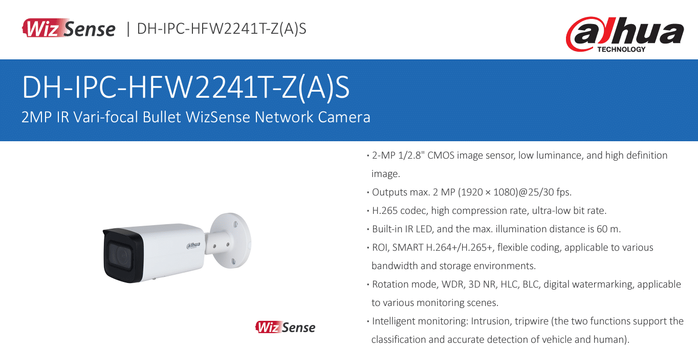 Camera IP Tích Hợp AI Dahua DH-IPC-HFW2241T-ZS là giải pháp giám sát an ninh thông minh