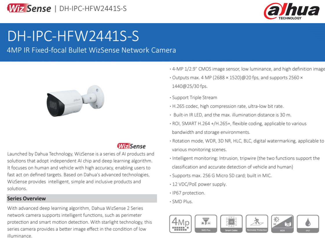 Nâng tầm giám sát an ninh với Camera IP Tích Hợp AI Dahua DH-IPC-HFW2441S-S