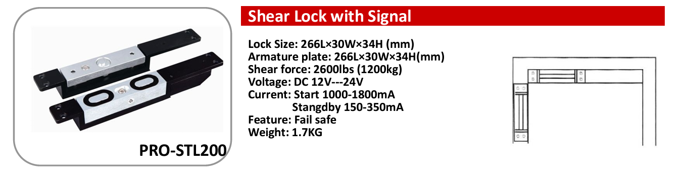 Khóa Nam Châm Điện ProLock PRO-STL200 (Shear Lock)