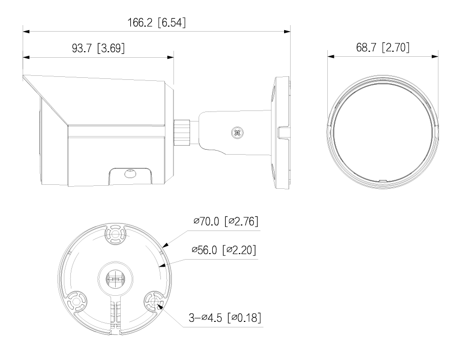 Thiết kế dạng thân trụ (bullet) chắc chắn, vỏ kim loại