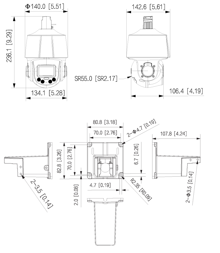 Camera SpeedDome IP Dahua DH-SD3E405DB-GNY-A-PV1