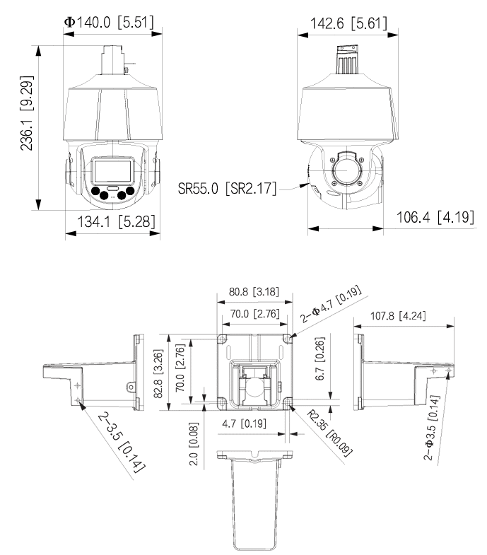 Camera SpeedDome IP Dahua DH-SD3E205DB-GNY-A-PV1