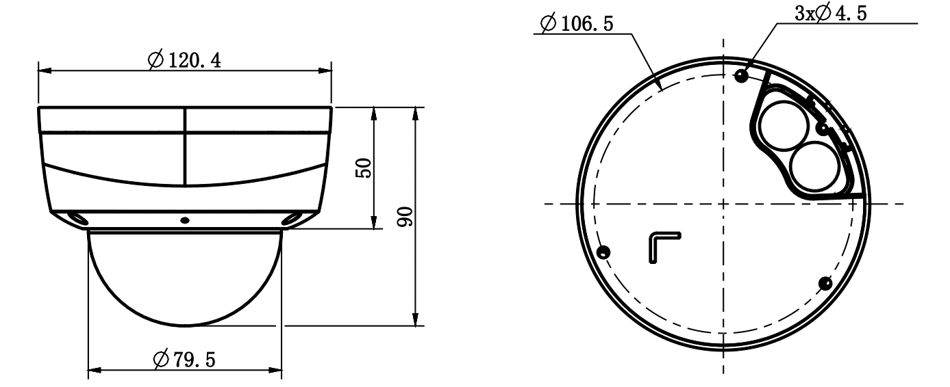 Thiết kế dạng Dome nhỏ gọn chắc chắn