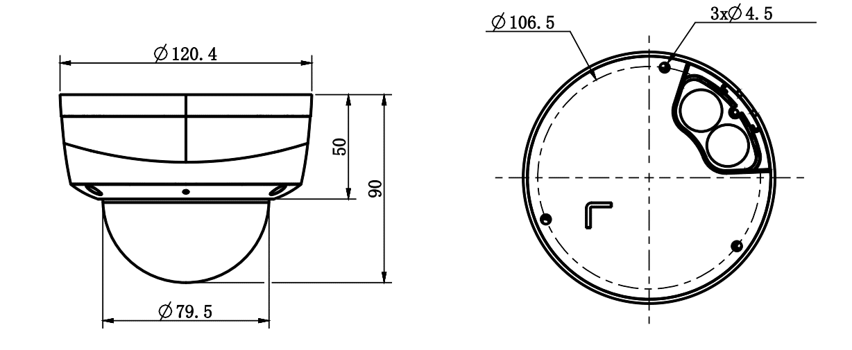 Thiết kế dạng Dome nhỏ gọn, chắc chắn