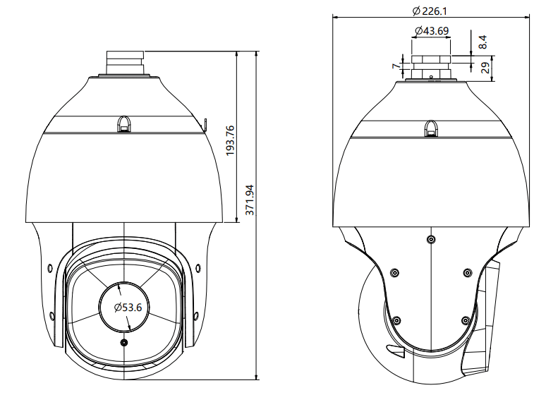 Thiết kế dạng Speed Dome linh hoạt hiện đại