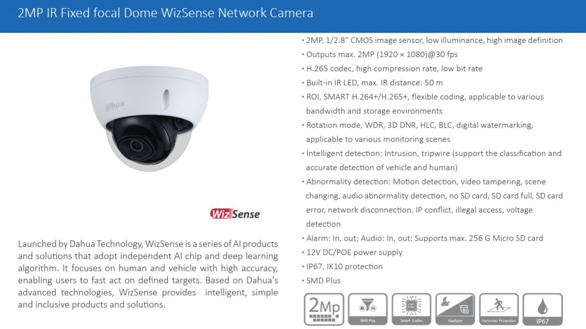 DH-IPC-HDBW3241EP-AS (2MP) là giải pháp giám sát an ninh thông minh, tích hợp công nghệ AI