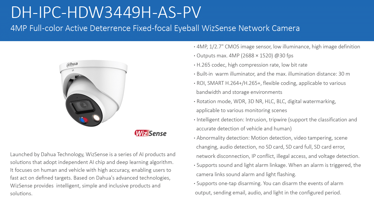 DH-IPC-HDW3449H-AS-PV (4MP) là giải pháp giám sát an ninh thông minh, tích hợp công nghệ AI