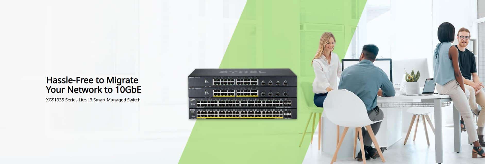 Switch Zyxel XGS1935-52HP - Bộ Chuyển Mạch 48 Port PoE Gigabit, 4 Port SFP+ 10G Uplink, Switch L3 Smart Managed 375W